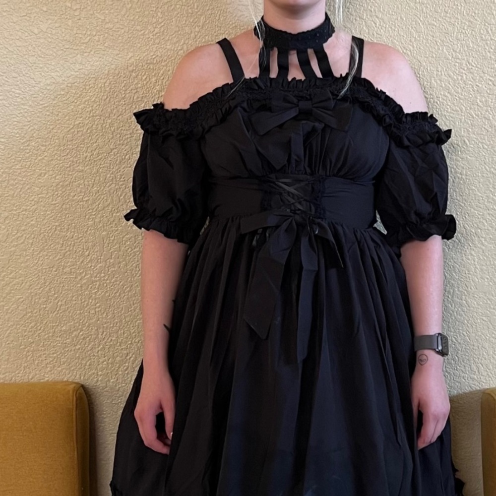Vintage Style Lolita Halloween Gothic Elegant caged choker corset style dress S - Picture 2 of 15